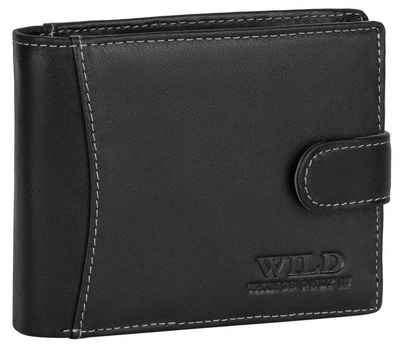 Wild Things Only !!! Geldbörse RFID echt Leder Portemonnaie Geldbörse Riegelbörsel Herren Querformat, RFID Schutz