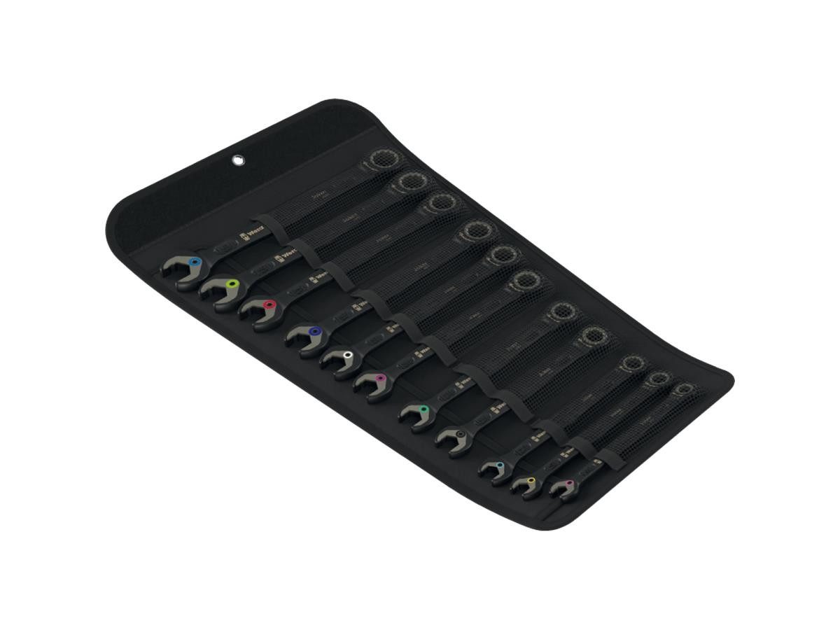 Wera Гайковий ключ 6000 Joker Black Edition 1 (Set, 11-tlg. Maul-Ringratschenschlüssel-Satz), matt-schwarz verchromt, Limited Edition