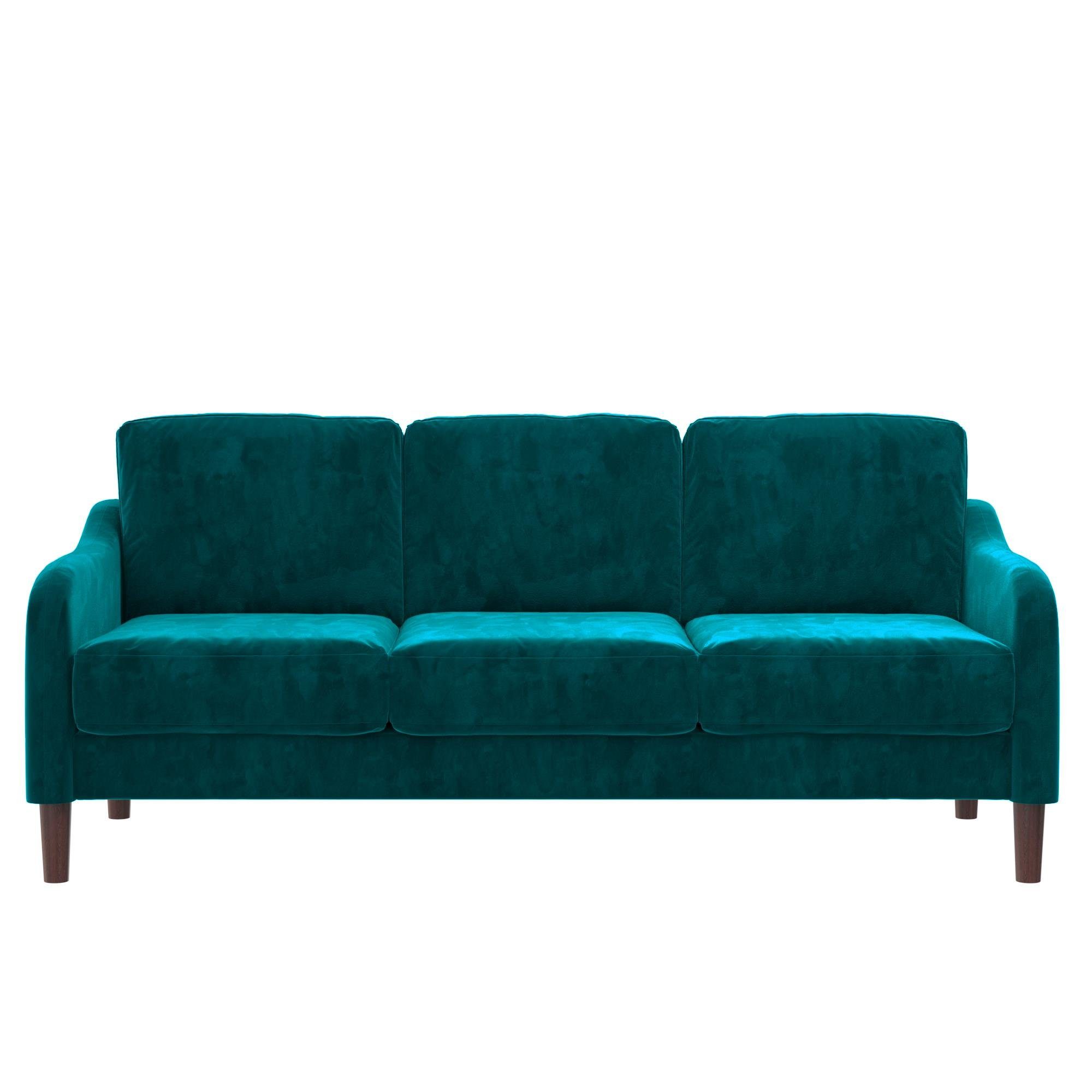 loft24 Sofa Marbella, Schlafsofa, 3-Sitzer Couch, Samtbezug, Breite 185 cm