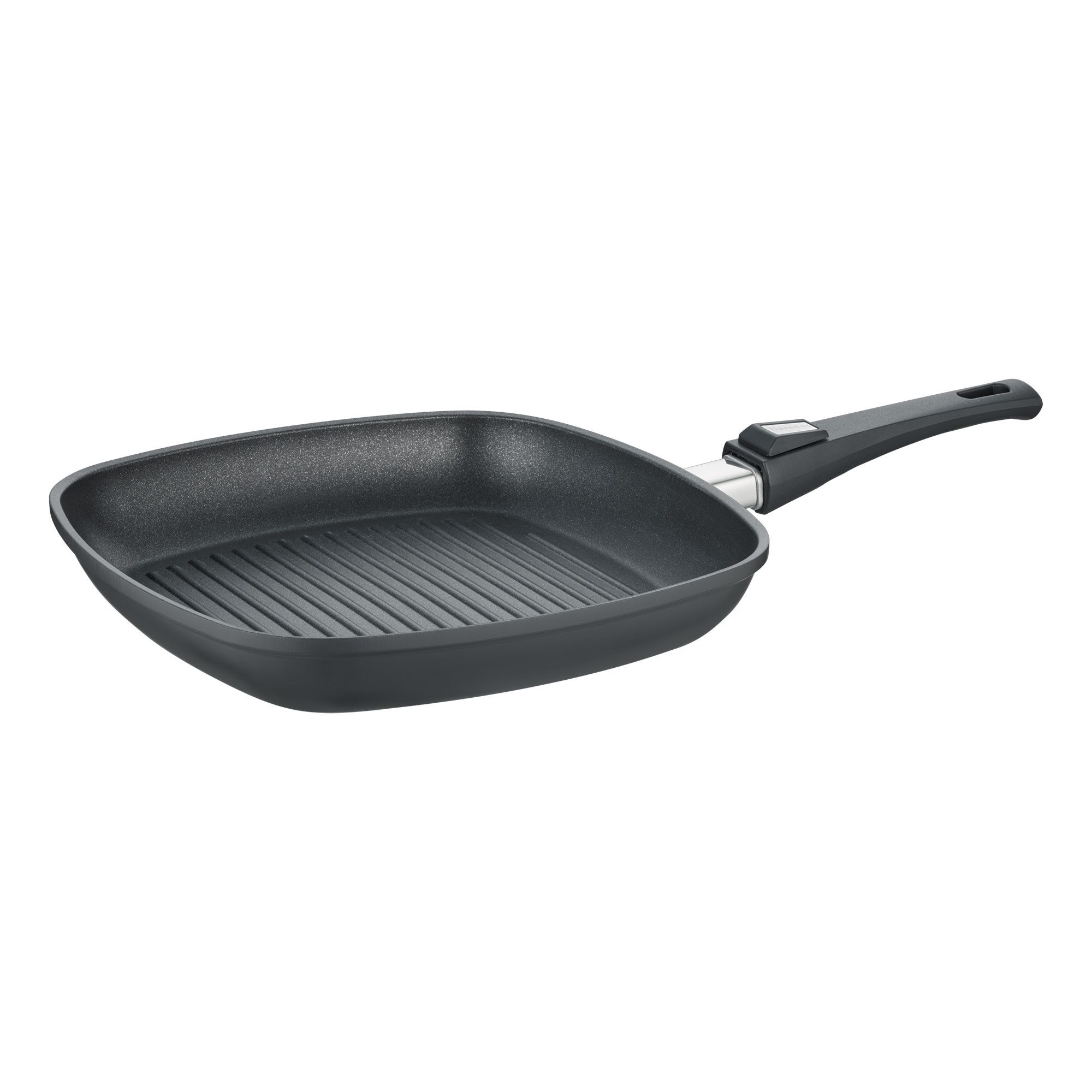 Berndes Grillpfanne mit Glasdeckel 16 cm, Aluminium, schwarz - Vario Click, Aluminium-Vakuumdruckguss