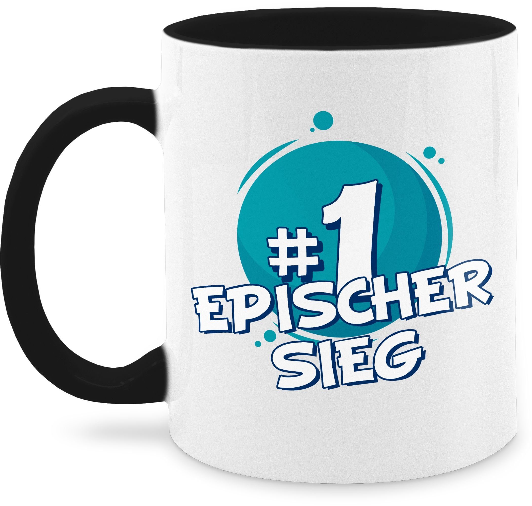Shirtracer Tasse #1 Epischer Sieg, Keramik, Statement Sprüche 2 Schwarz