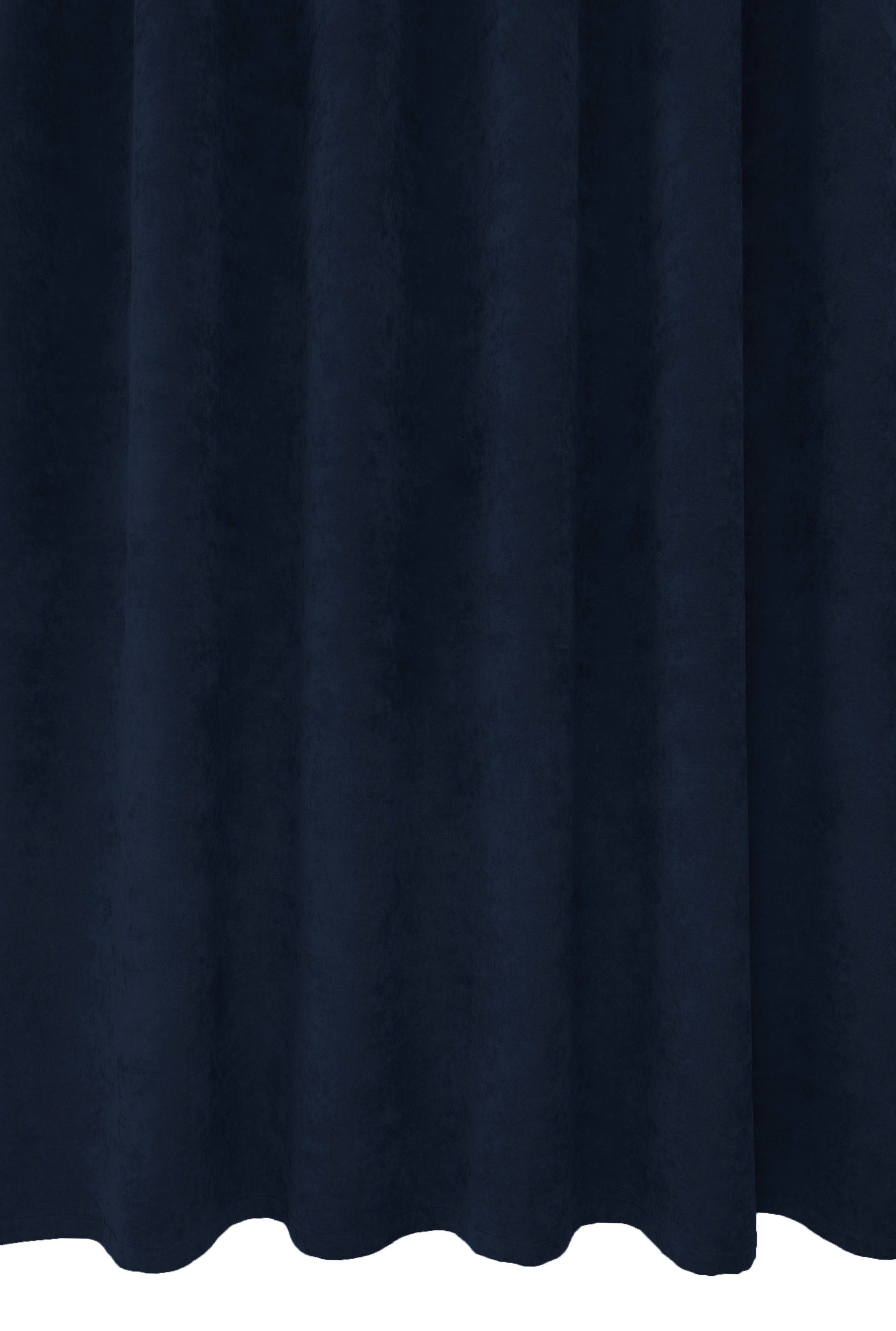 Gardine Adina, VHG, Kräuselband Maß nach pflegeleicht, Samt, St), (1 Lichtschutz, Deko dunkelblau Polyester