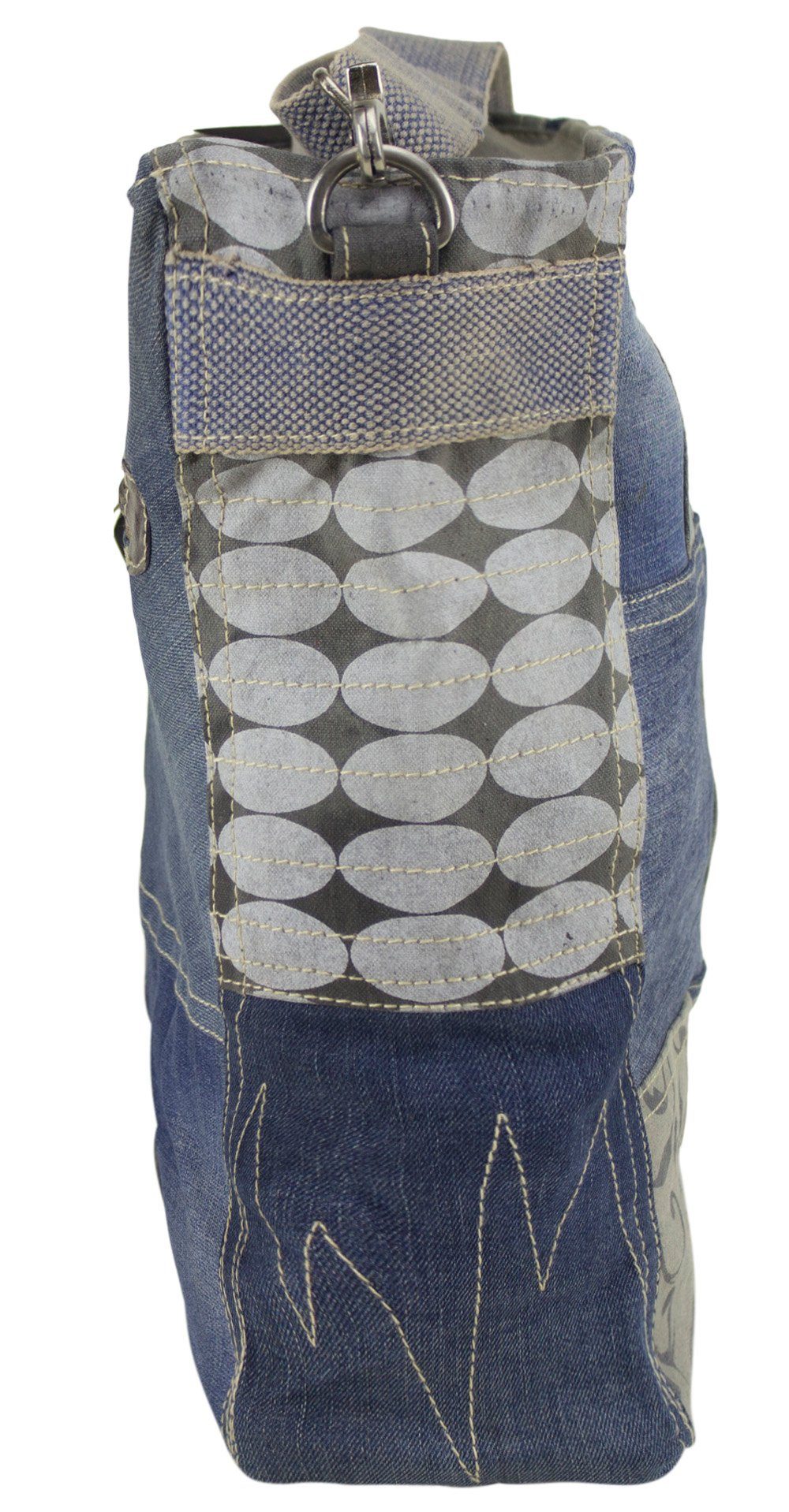 52225, Aus große aus Stern. Sunsa recycelten Tasche. mit Damen Jeans Jeans Bag Denim Umhängetasche Umhängetasche recycelte Crossbody