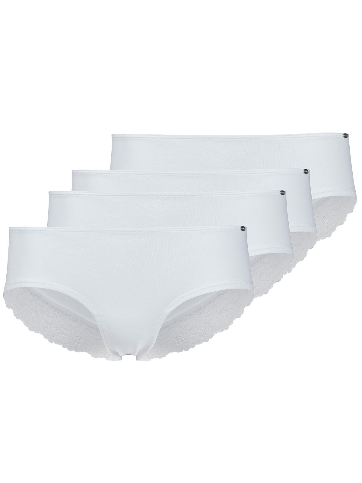 Skiny Panty 4er Pack Damen Panty CottonLace Essentials (Packung, 4-St) gerundeter Beinausschnitt