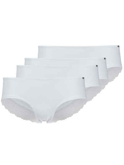 Skiny Panty 4er Pack Damen Panty CottonLace Essentials (Packung, 4-St) gerundeter Beinausschnitt