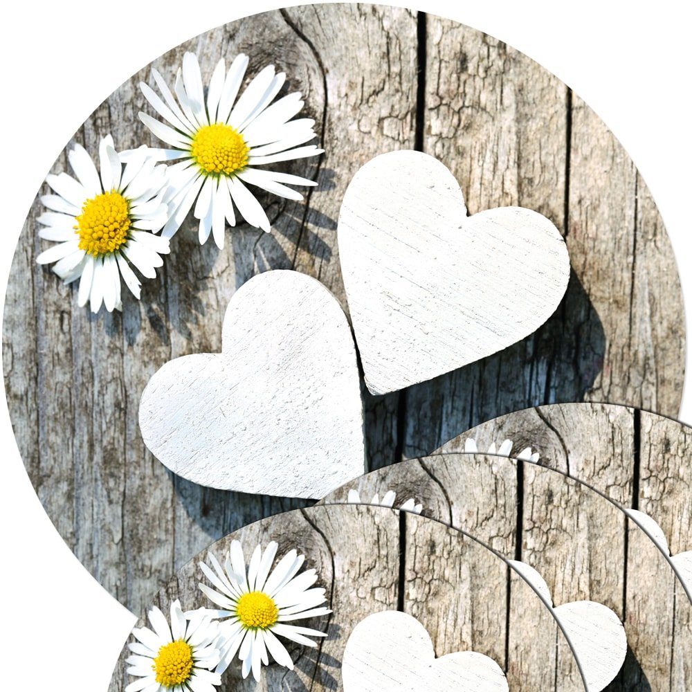 matches21 HOME & HOBBY Platzset Abwaschbare Tischsets 4er Set Gänseblümchen günstig online kaufen