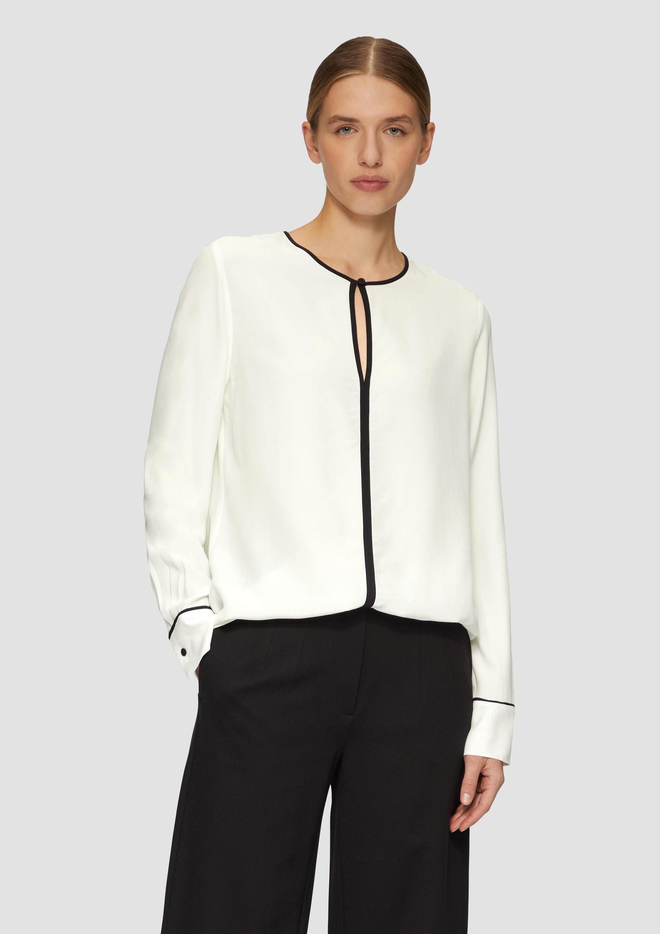 s.Oliver Langarmbluse Bluse Viskosebluse mit Kontrastdetails günstig online kaufen