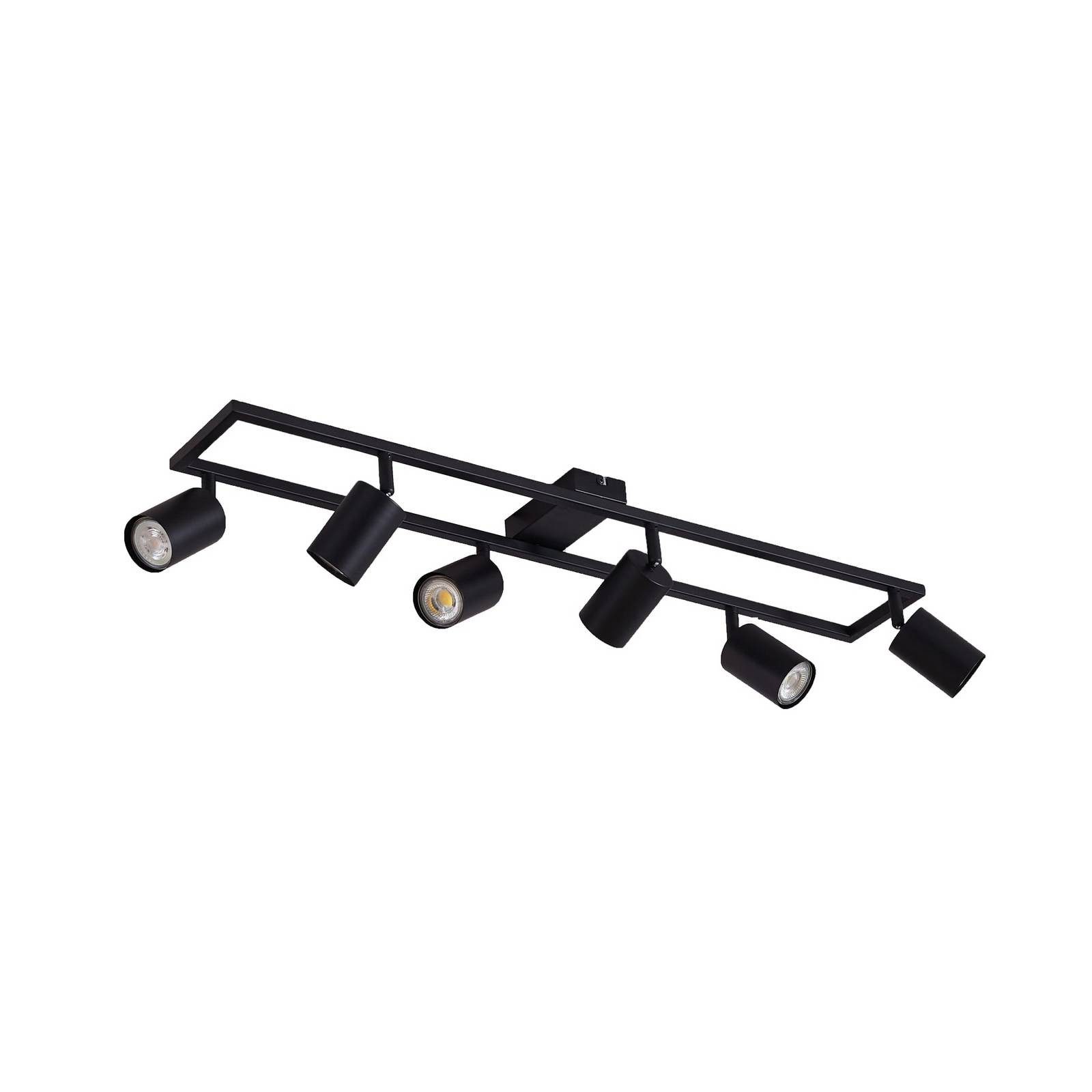 Lindby Deckenstrahler Bravius, Metall, Schwarz IP20, 6 x 10 W LED