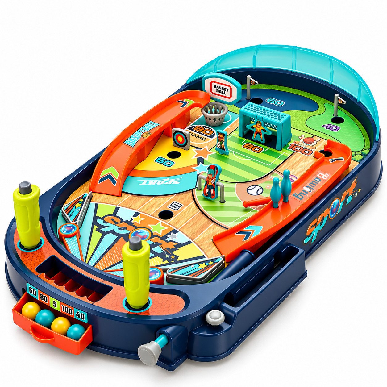laio Spieltisch Flipper Spiel mit Kugeln, Buntes Pinball Tischspiel