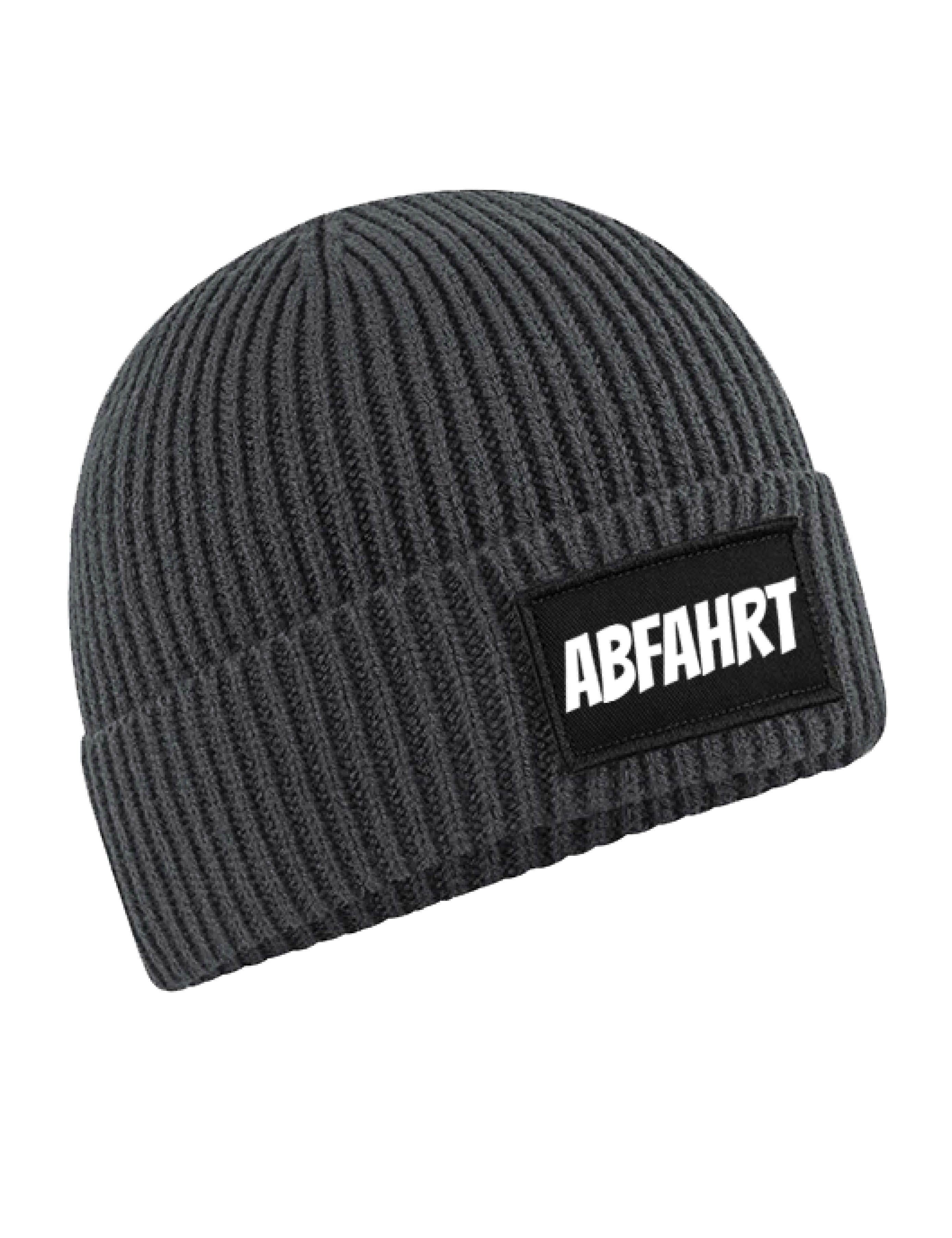 Youth Designz Beanie Unisex Strick Beanie Mütze mit Abfahrt Aufdruck Geschenk Statement mit lustigen Print für Damen und Herren