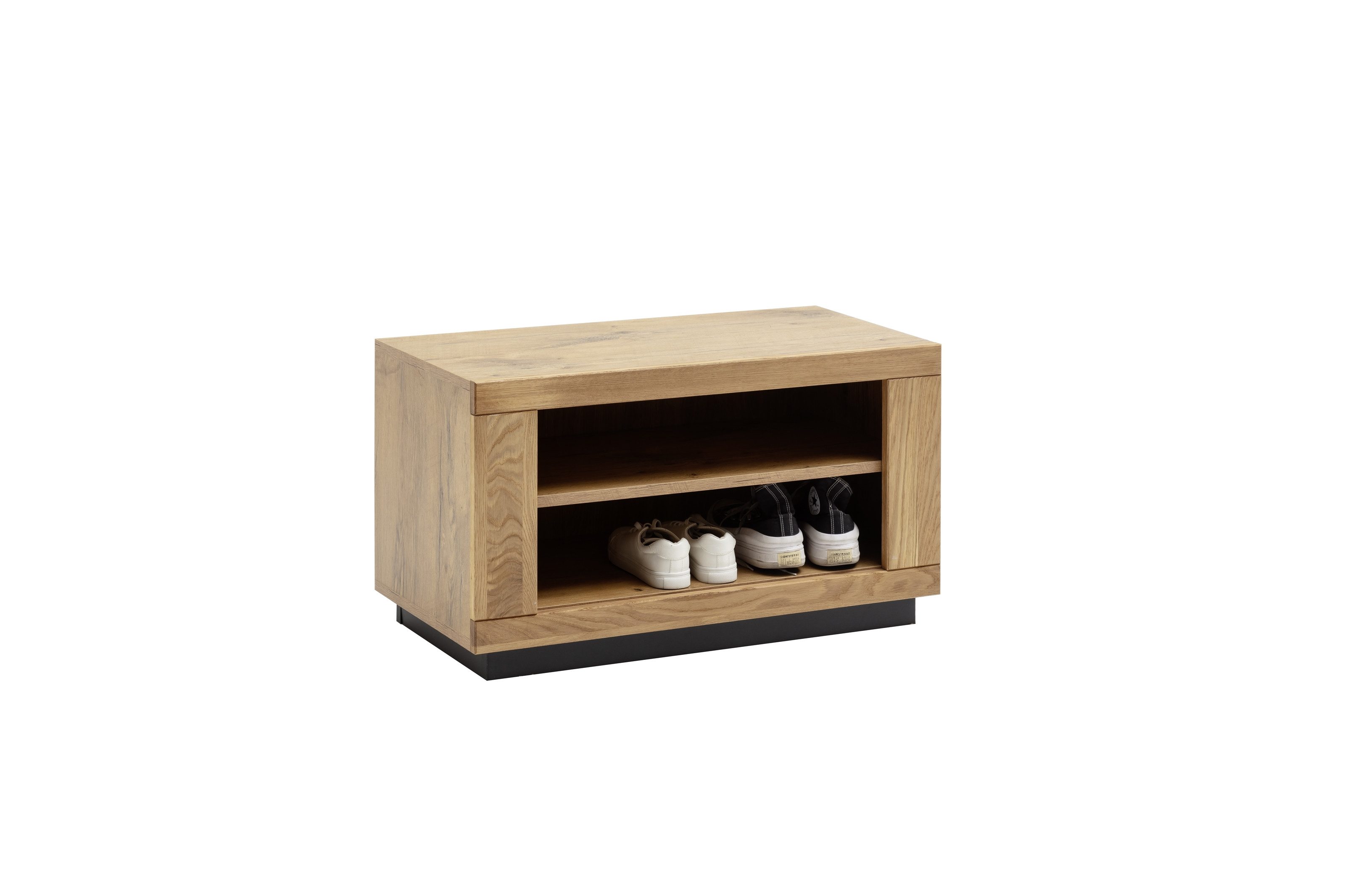 freiraum Schuhbank GRENO, in Eiche, Massivholz / Holzwerkstoff - 80x46,5x40cm (BxHxT)