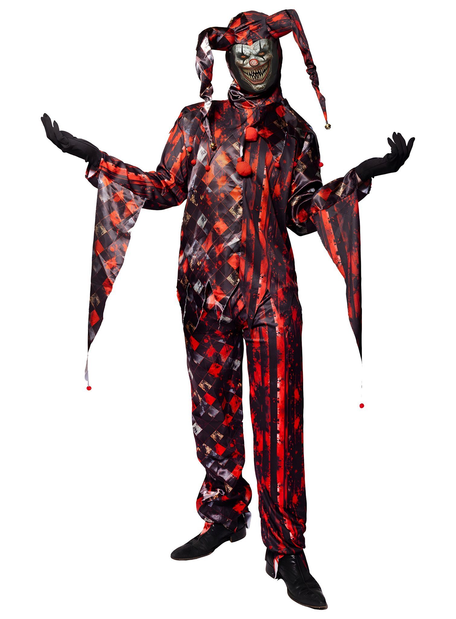 Metamorph Clown-Kostüm Blutrünstiger Hofnarr Kostüm, Närrisches Kostüm zum Totlachen!