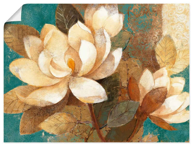 Artland Wandbild Türkise Magnolien, Blumen (1 St), als Poster, Wandaufkleber in verschied. Größen
