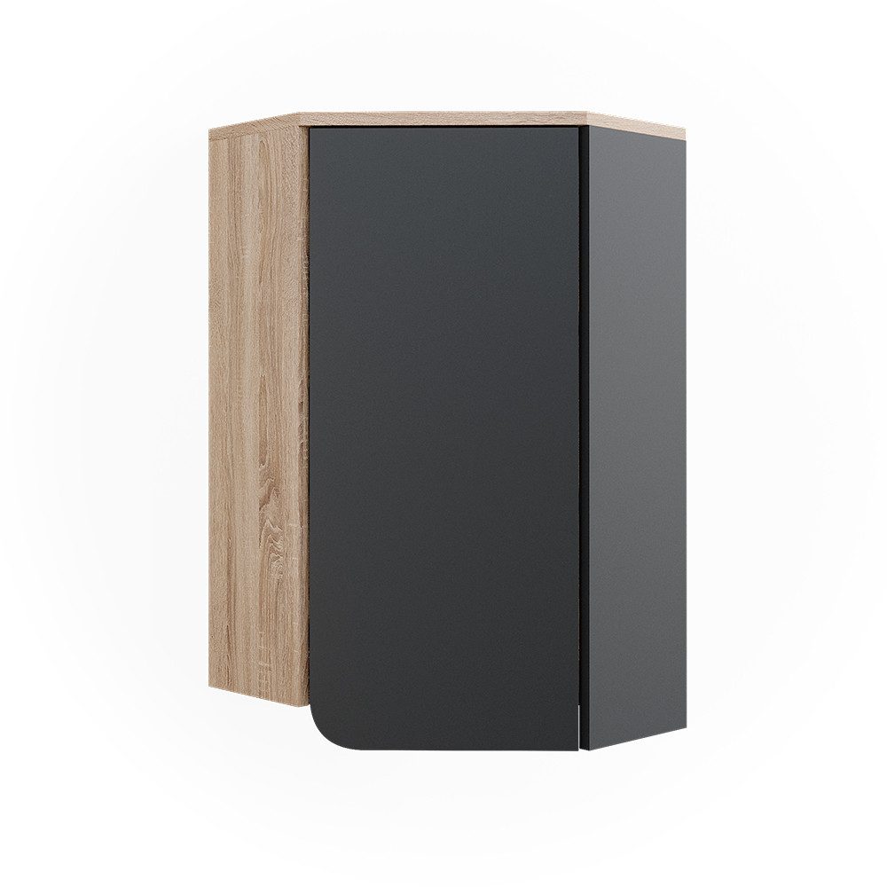 Vicco Eckhängeschrank Karen Anthrazit 50 x 75 cm mit Tür und Offenen Fächer günstig online kaufen