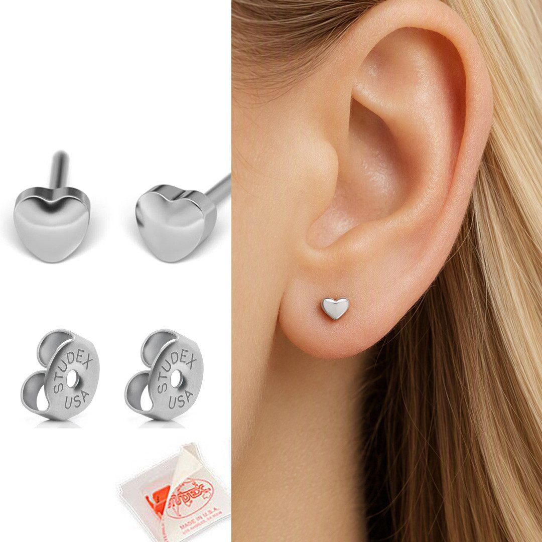 Studex Paar Ohrstecker Medizinische Ohrstecker Erstohrstecker Herz von Studex