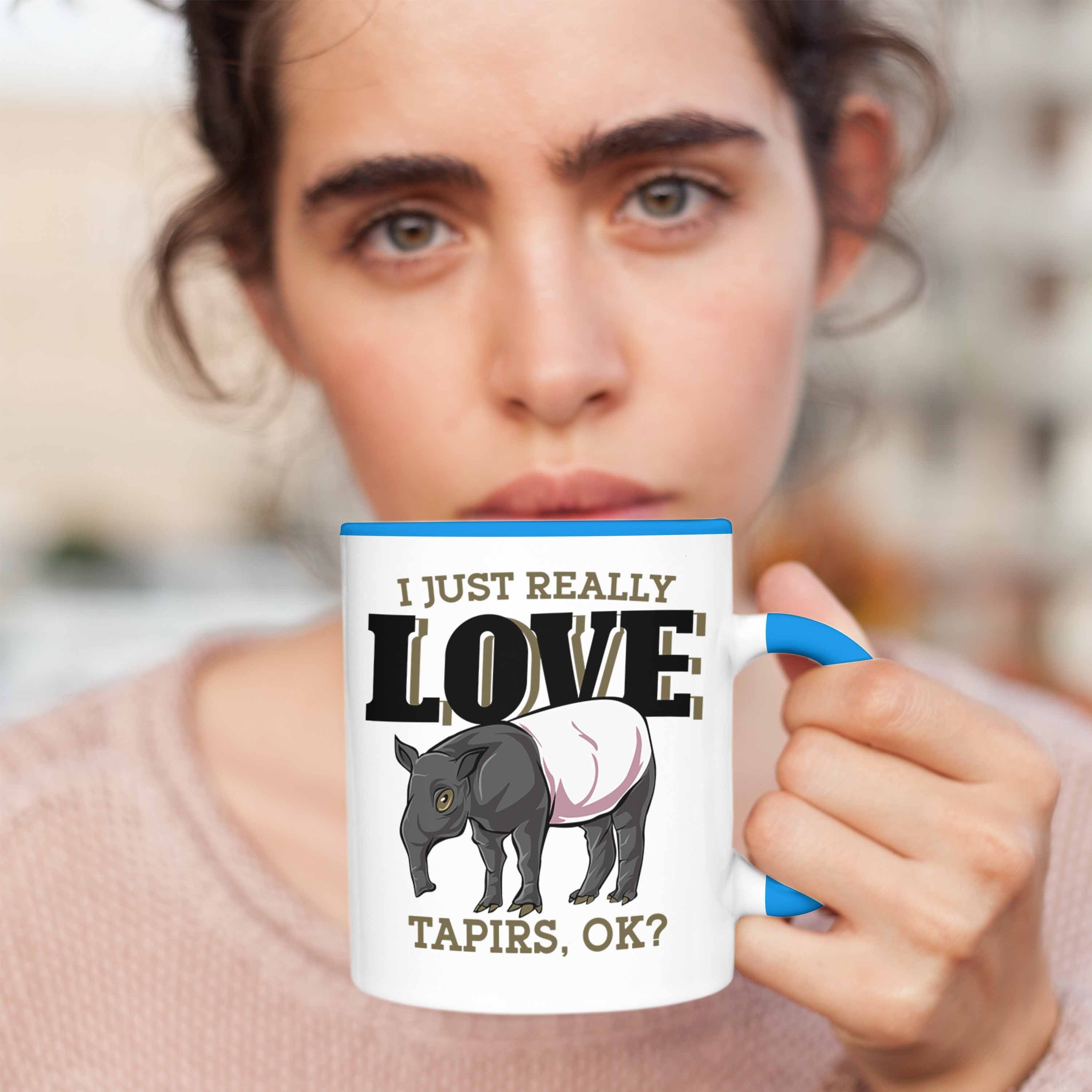 Tapir Trendation Blau Liebhaber Geschenk Tapir Lustige Tasse Tasse