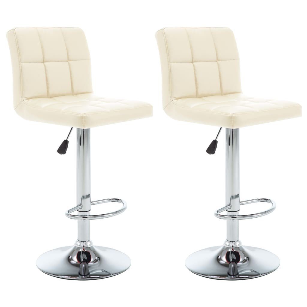 vidaXL Barhocker Barhocker 2 Stk. Creme Kunstleder (2 St)