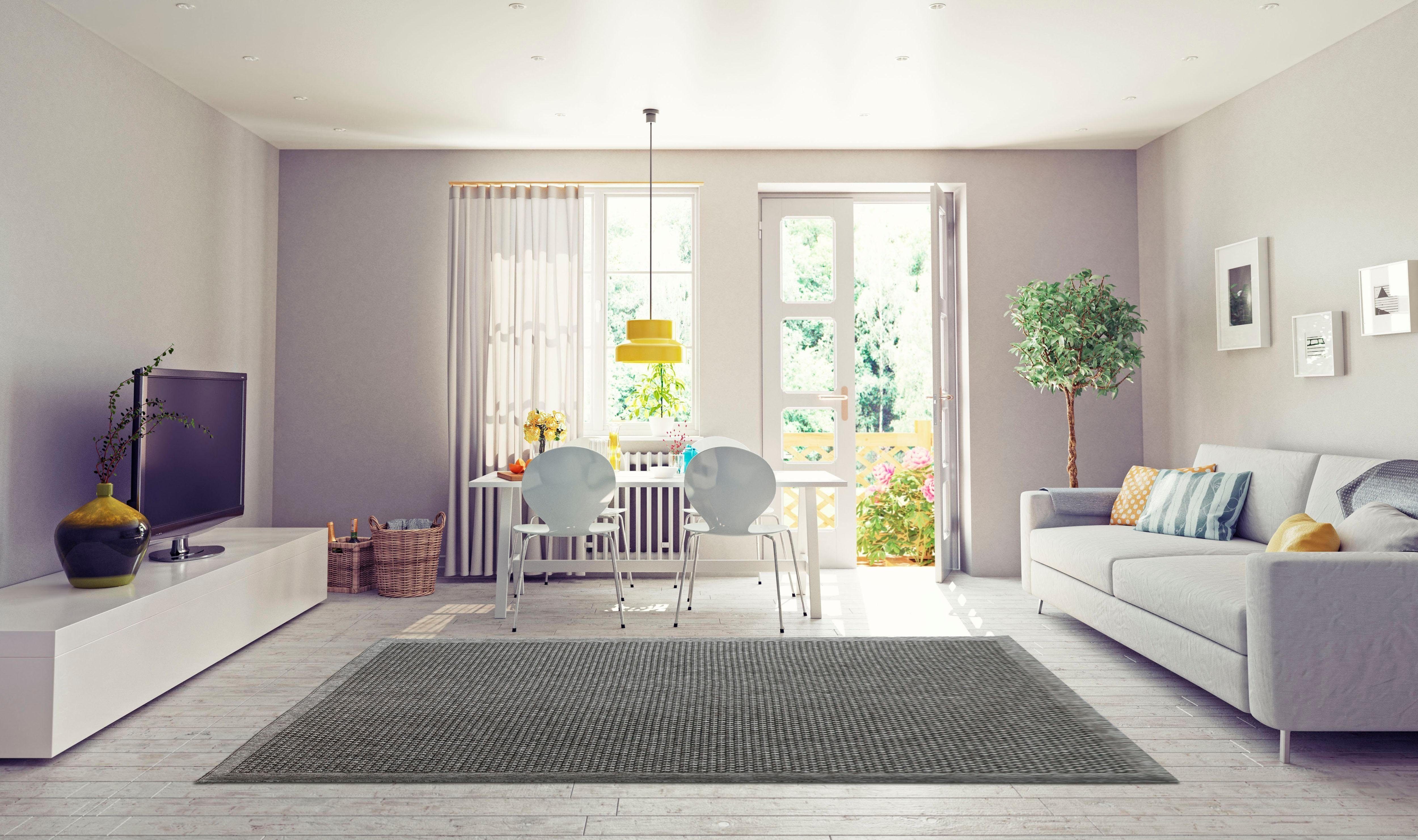 Teppich Gero, my home, rechteckig, silberfarben geeignet, Wohnzimmer Höhe: Outdoor In- 5 mm, und