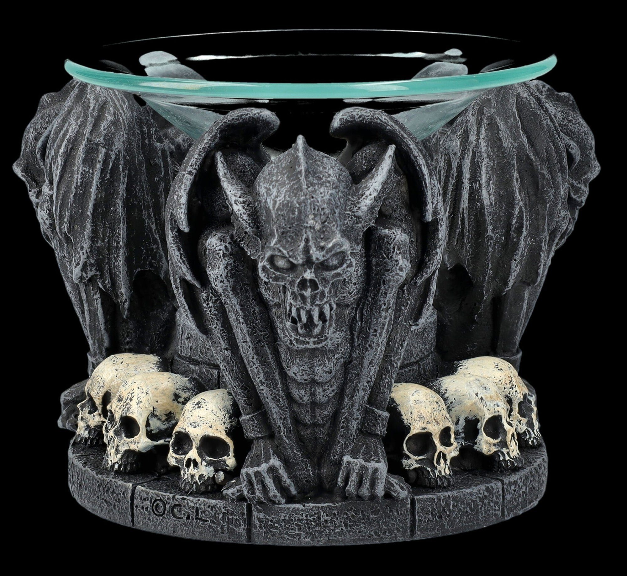 - - Gothic Schädeln mit Shop GmbH Nosferatu Duftlampe Figuren Gargoyles Deko Totenkopf Duftlampe