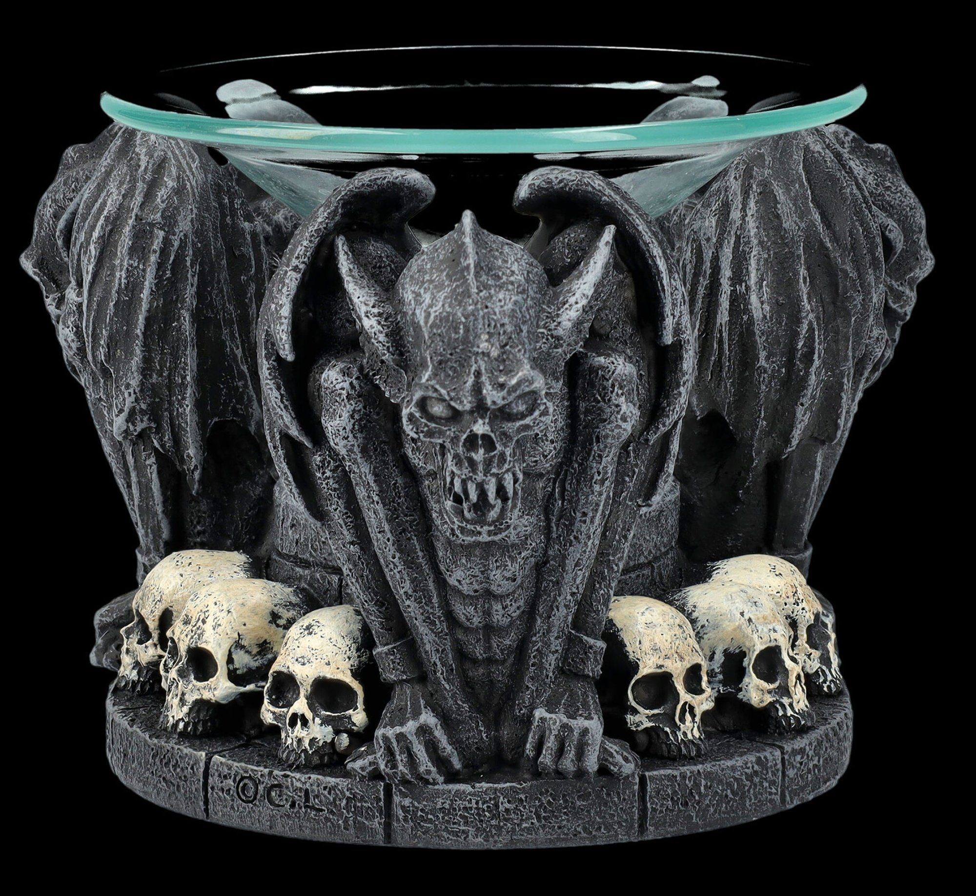 Figuren Shop GmbH Duftlampe Duftlampe - Nosferatu mit Schädeln - Gothic Totenkopf Gargoyles Deko