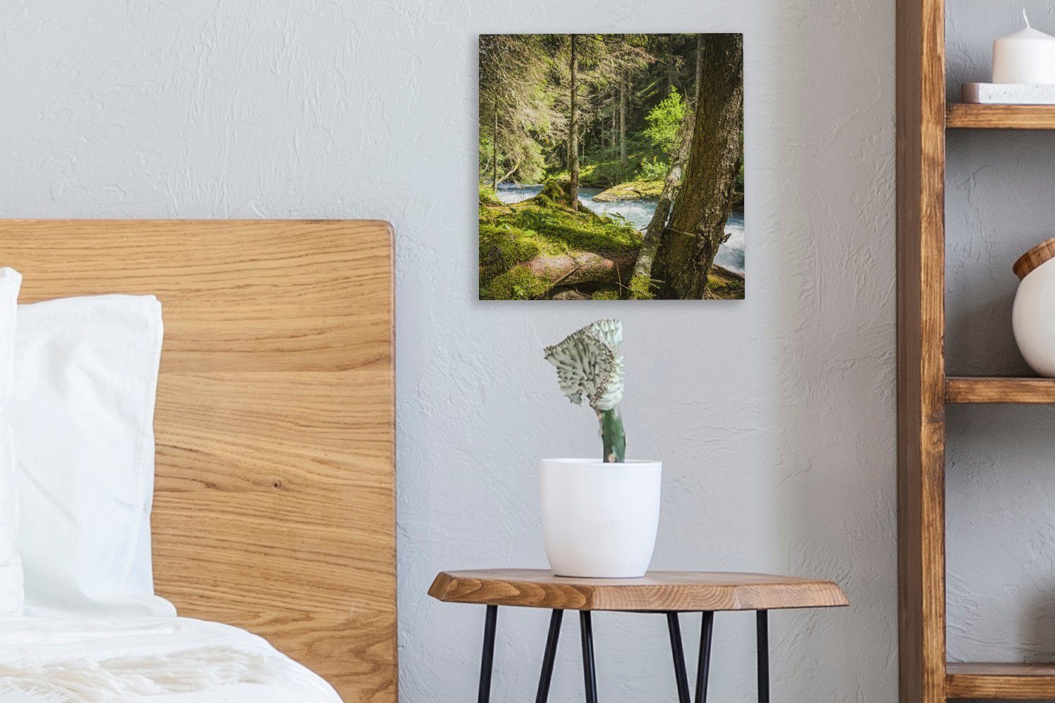 Nationalparks Leinwand Wäldern Tauern, den St), für des Bilder Schlafzimmer Flussbett Leinwandbild Wohnzimmer in Hohe OneMillionCanvasses® (1