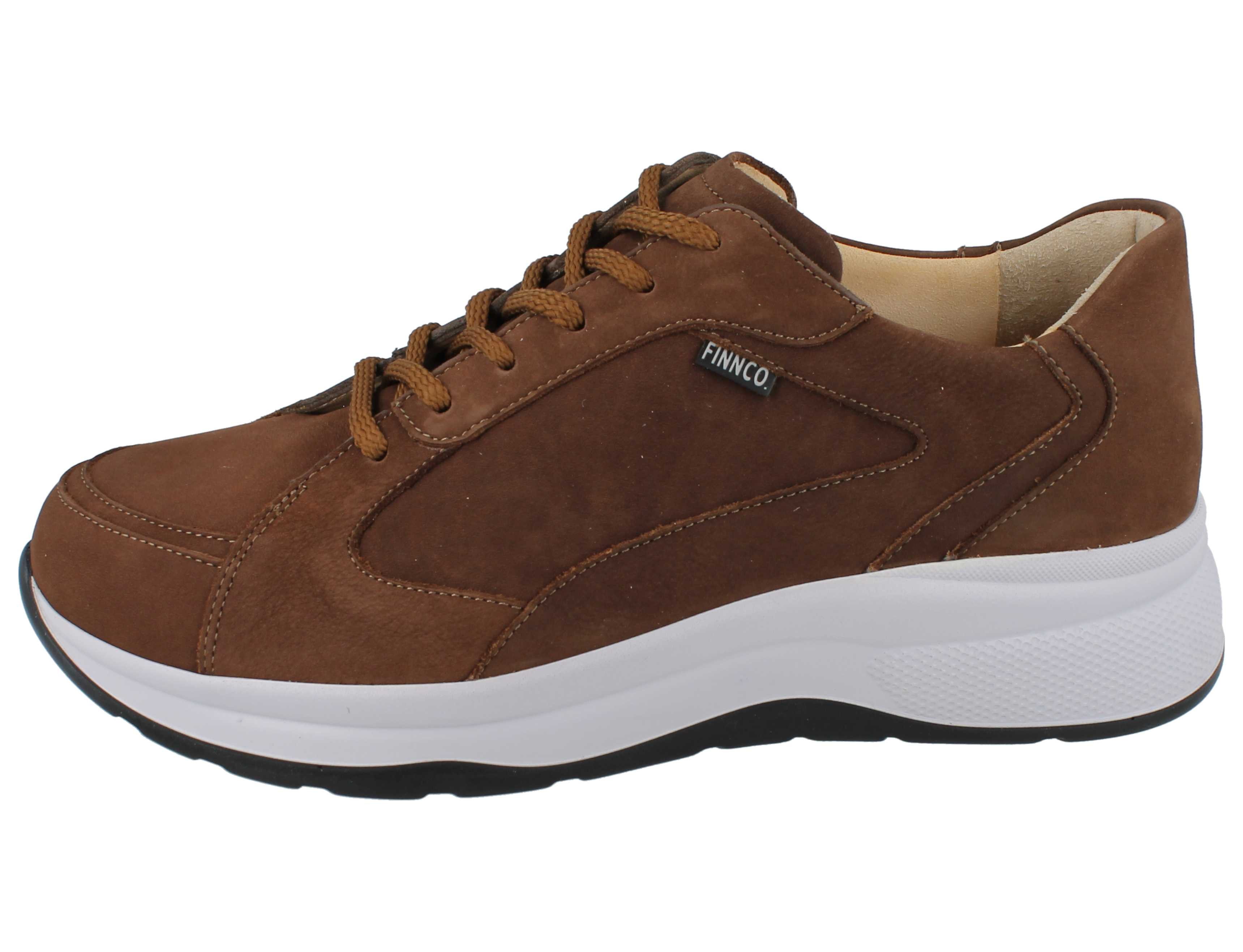 Finn Comfort FINN COMFORT FINNCO Piccadilly Herren Halbschuhe braun nut Nubukleder Schnürschuh