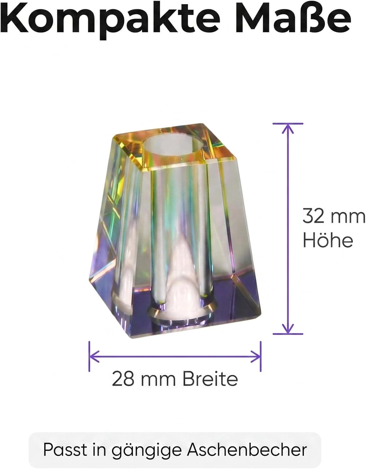 LK Trend & Style Aschenbecher Glutkiller aus Glas acryl irisierend, Glutlöscher eine saubere Lösung
