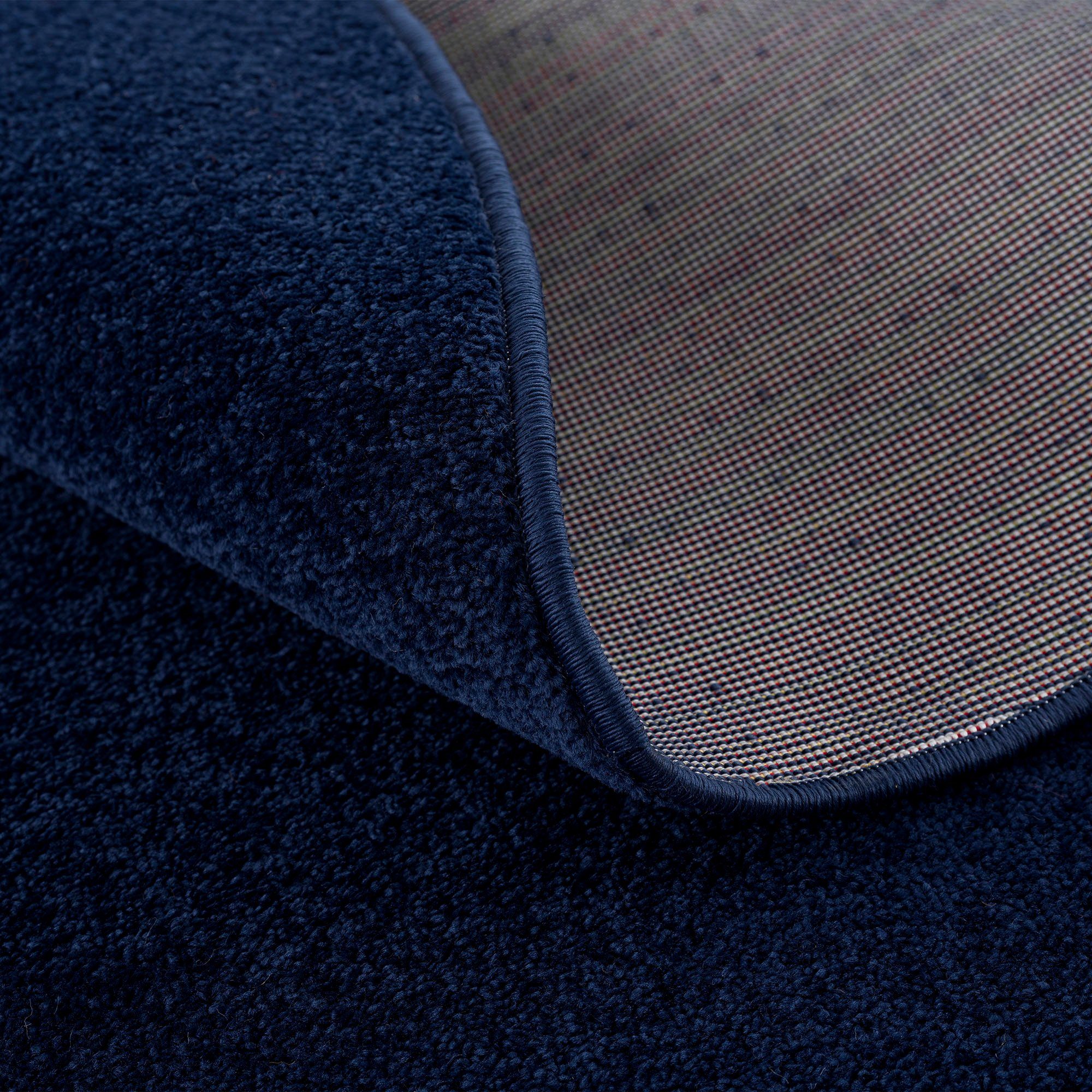 Sanat Teppich Uni, rund, Höhe: 13 mm, robuster Kurzflorteppich, große Farbauswahl, Wohnzimmer, alle Räume