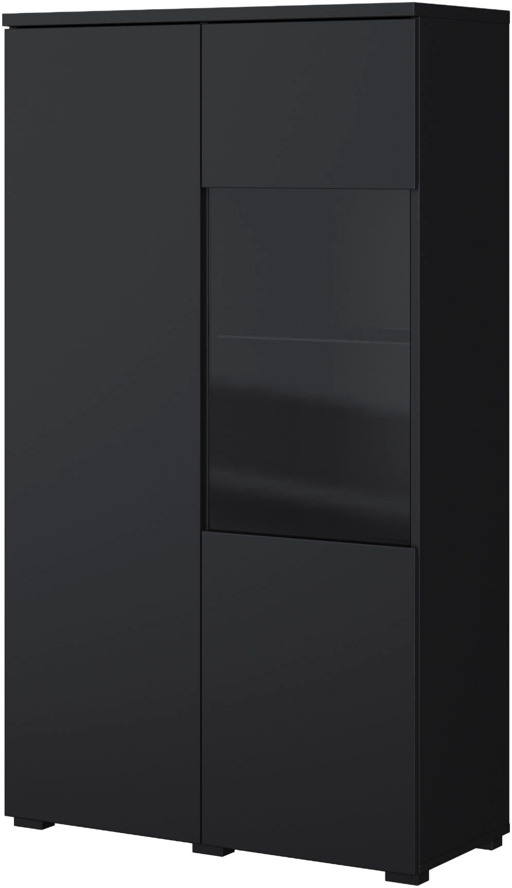 OTTO home Vitrine Modo, Breite 80 cm, moderner griffloser Vitrineschrank Vitrine mit viel Stauraum, Einlegeböden verstellbar, Glastür