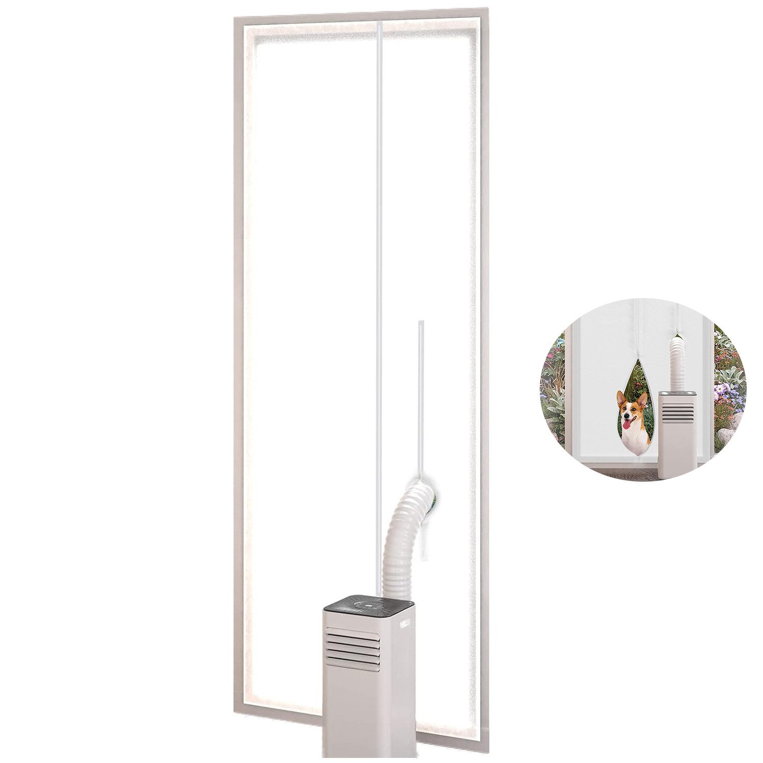 Agger Türdichtband Türabdichtung für Mobile Klimaanlage 90x210 cm - ohne Bohren, (1-St), Balkontür Fensterabdichtung mit Reißverschluss, Hot Air Stop