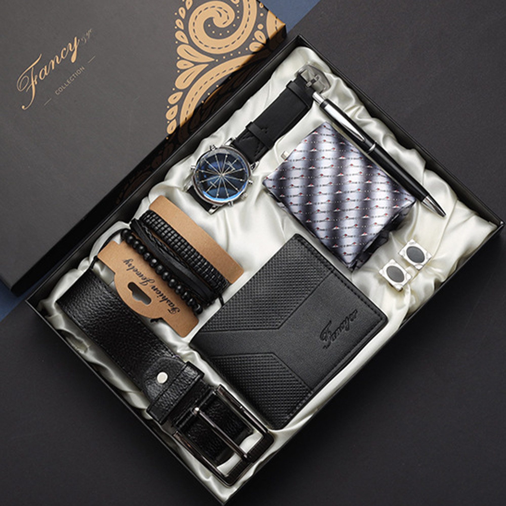 Geschenkbox 7pcs Geschenk für Männer Gürtel Set,Geburtstag Geschenke