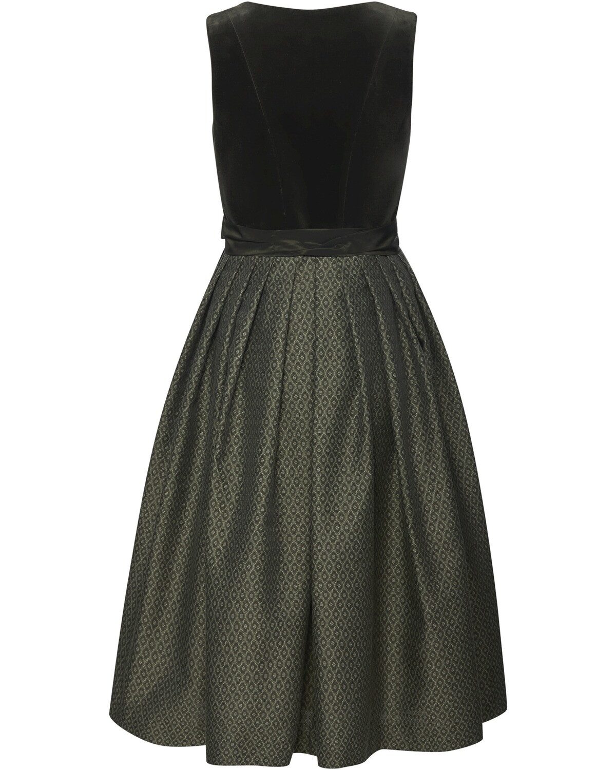 Luis Steindl Dirndl Langes Samt-Dirndl mit Jacquard-Rock günstig online kaufen