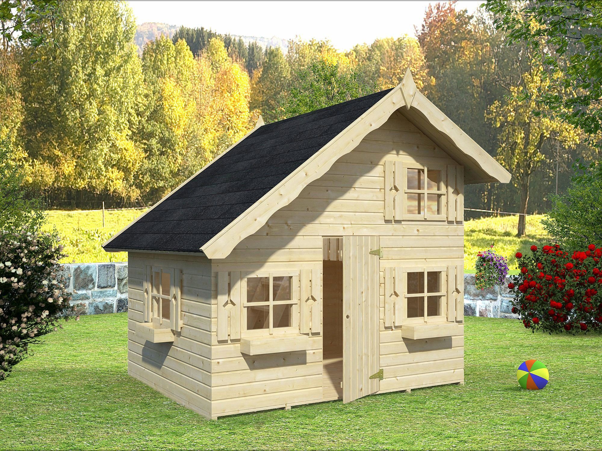 Palmako Spielhaus Tom 3,8 m², mit Vorgefertigte Wandelemente