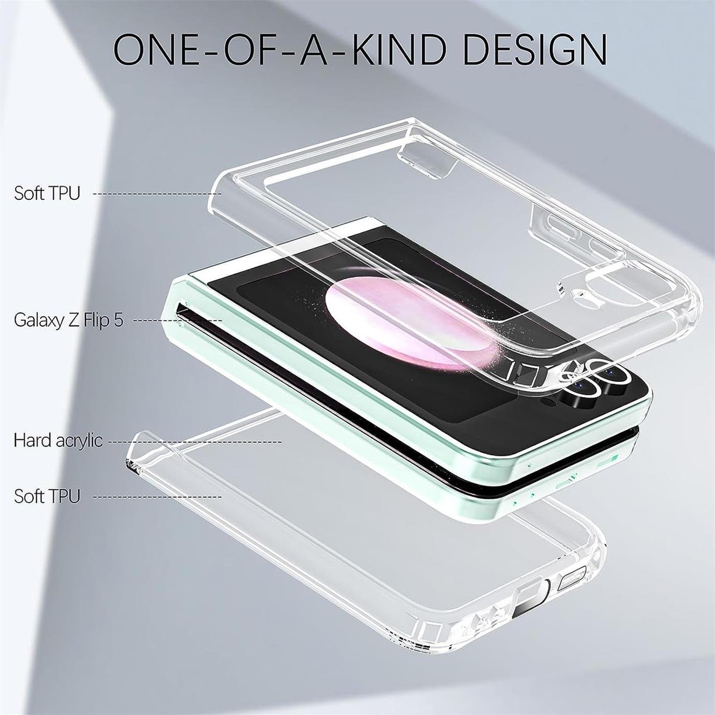CoolGadget Handyhülle Silikon Handy Hülle Slim für Samsung Galaxy Z FLIP 5 6,7 Zoll, dünne TPU Schutzhülle Case in transparent / durchsichtig – Bild 3 von 5