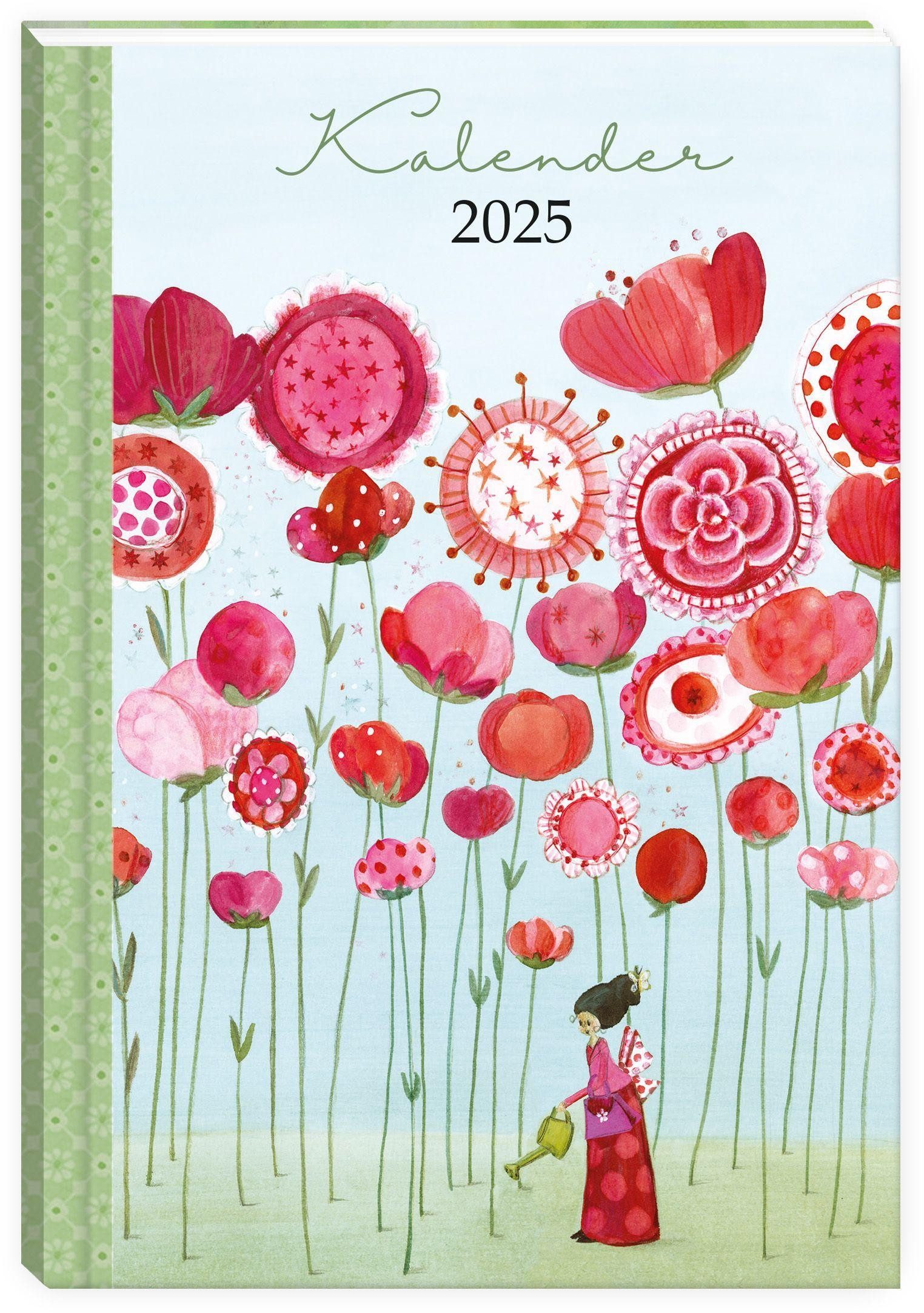 Grätz Verlag Terminkalender Taschenkalender 2025, Mohnblumen