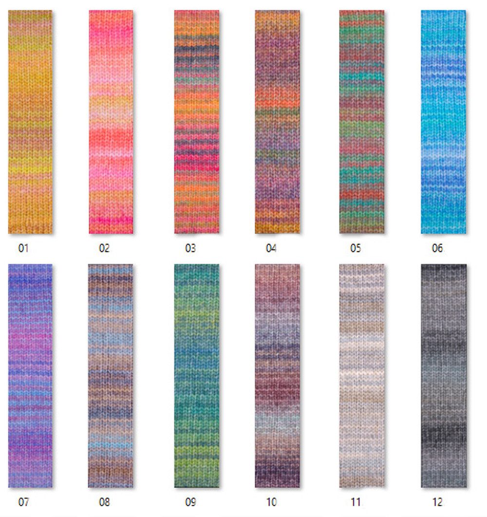 Gründl Wolle Piuma Baumwollmischgarn, Strickgarn mit Farbverlauf Häkelwolle, (universelles Ganzjahresgarn für die ganze Familie, Wolle zum stricken und häkeln), 61% Baumwolle, 39% Polyacryl
