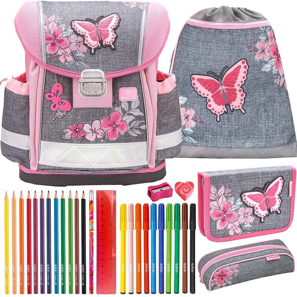Belmil Ранцы Set Classy 10-teilig 2025 Mädchen Butterfly Elegant