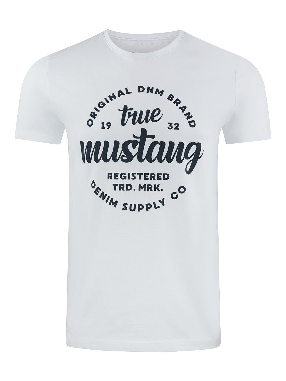 MUSTANG T-Shirt Herren Printshirt Alex C Basic Print Regular Fit (1-tlg) Kurzarm Tee Shirt mit Rundhalsausschnitt