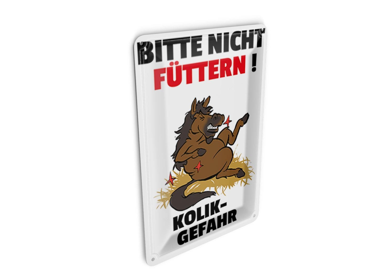 Femer GmbH Postkarte Hinweis 10x14cm bitte nicht füttern Pferd Kolik, unfrankiert