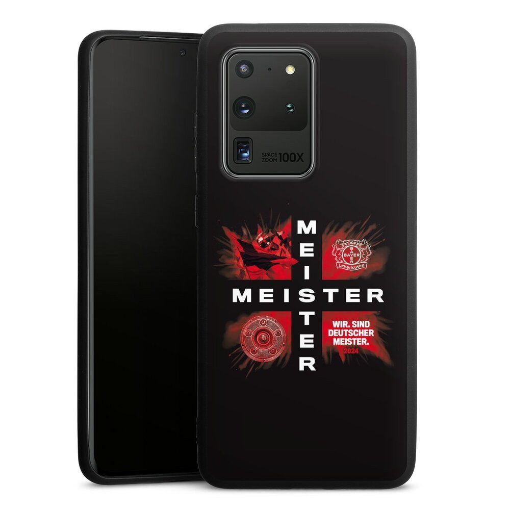 DeinDesign Handyhülle Bayer 04 Leverkusen Meister Offizielles Lizenzprodukt, Samsung Galaxy S20 Ultra Silikon Hülle Premium Case Handy Schutzhülle