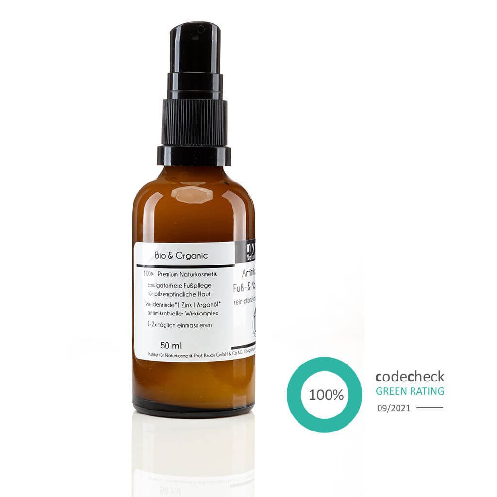 myrto Naturkosmetik Fußlotion Antimikrobieller Bio Fuß- & Nagelbalsam – bei Fußpilz und Ekzeme, antimikrobiell, Fußpflege bei Fußpilz & Nagelpilz, lindert Juckreiz