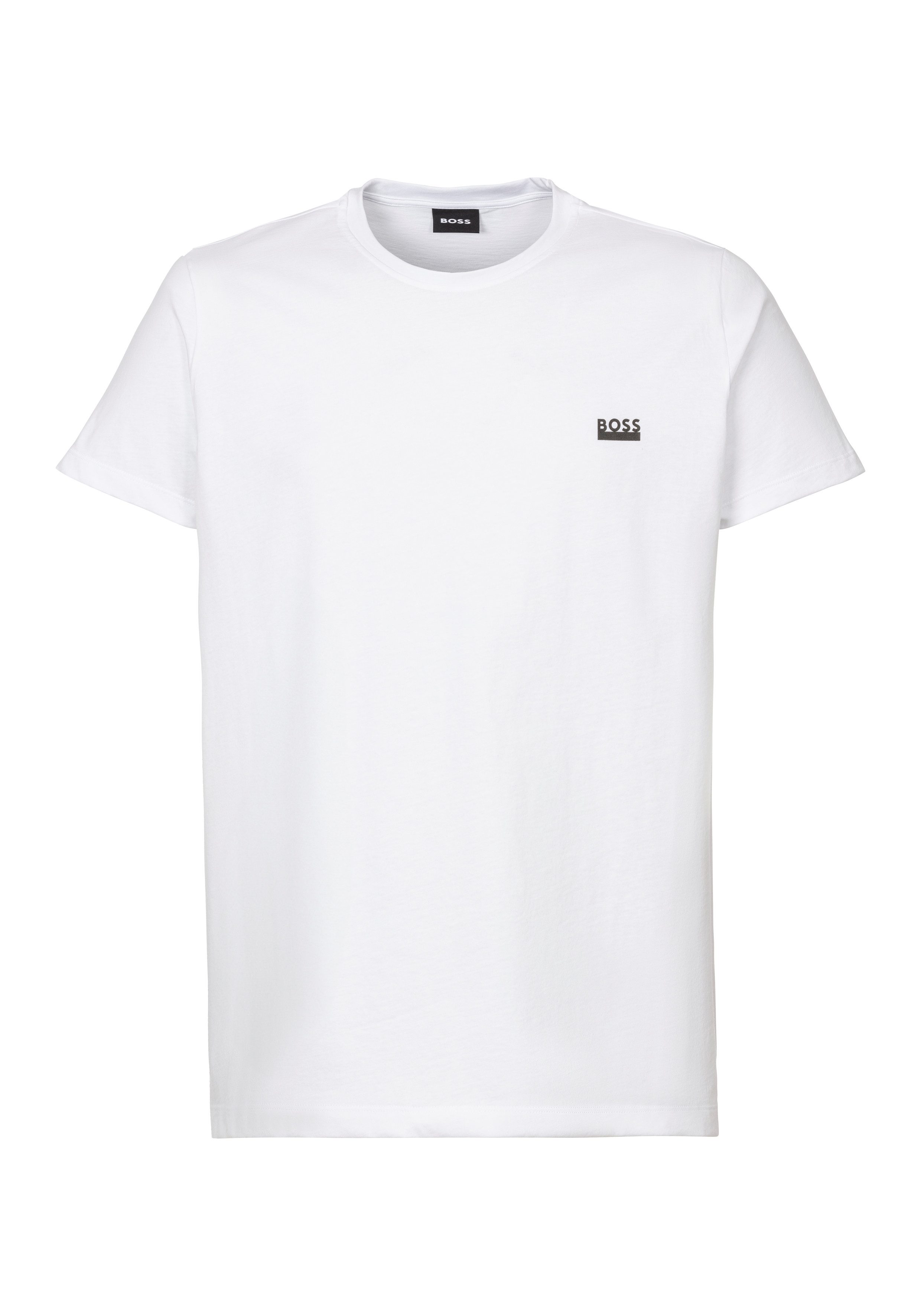 BOSS T-Shirt Rundhals, Jersey, kleines Logo, günstig online kaufen