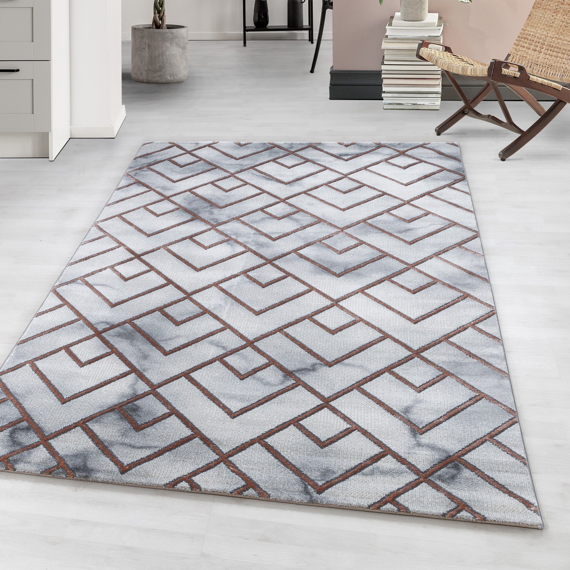 Teppium Teppich Marmor Design, Rechteckig, Höhe: 12 mm, Kurzflor Teppich Wo günstig online kaufen