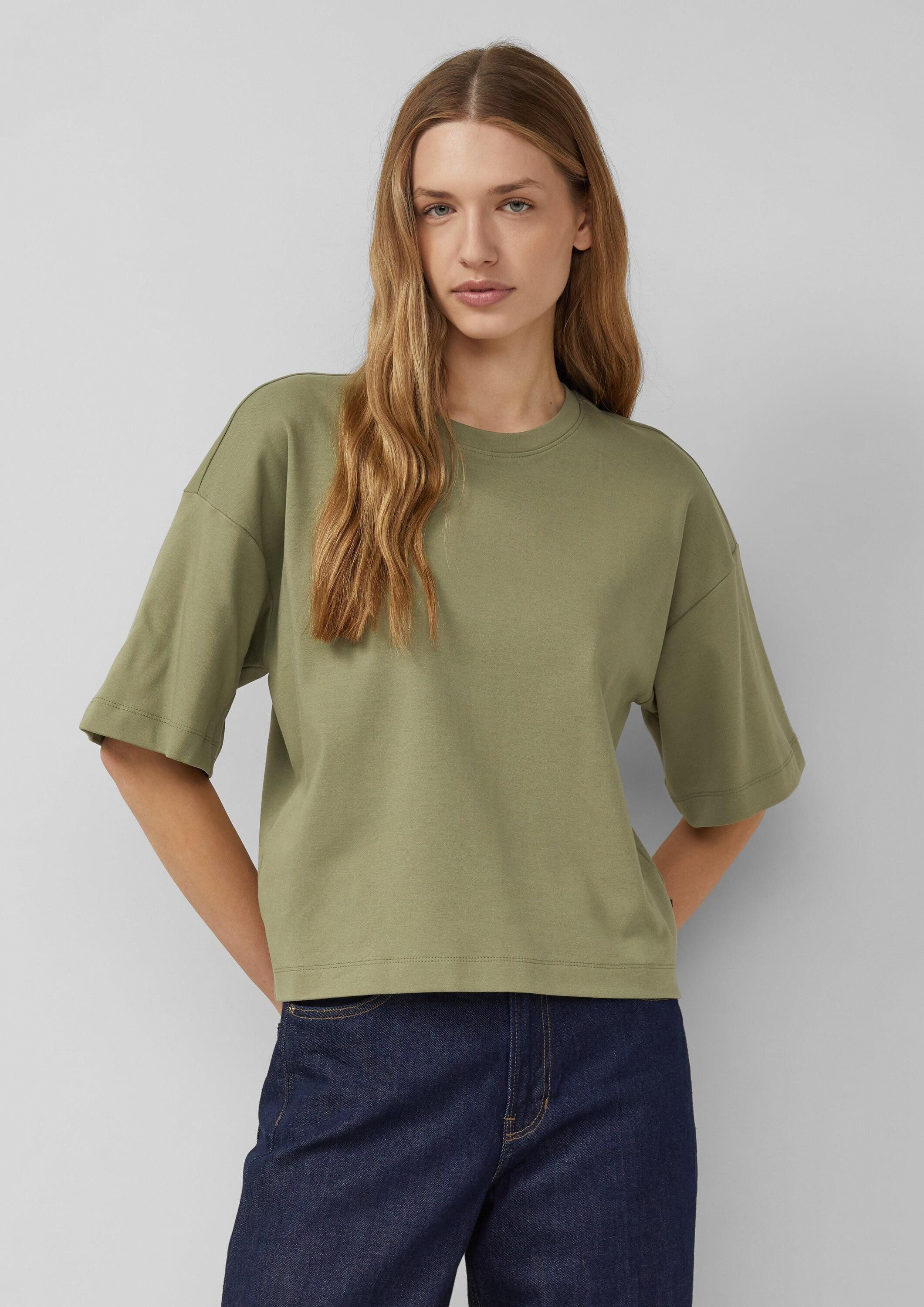 s.Oliver Kurzarmshirt T-Shirt Oversized T-Shirt aus Baumwoll-Interlockjersey