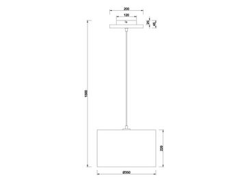 meineWunschleuchte LED Pendelleuchte, LED wechselbar, Warmweiß, Esstisch-lampen Holz hängend skandinavisch Lampenschirme Stoff, Ø35cm