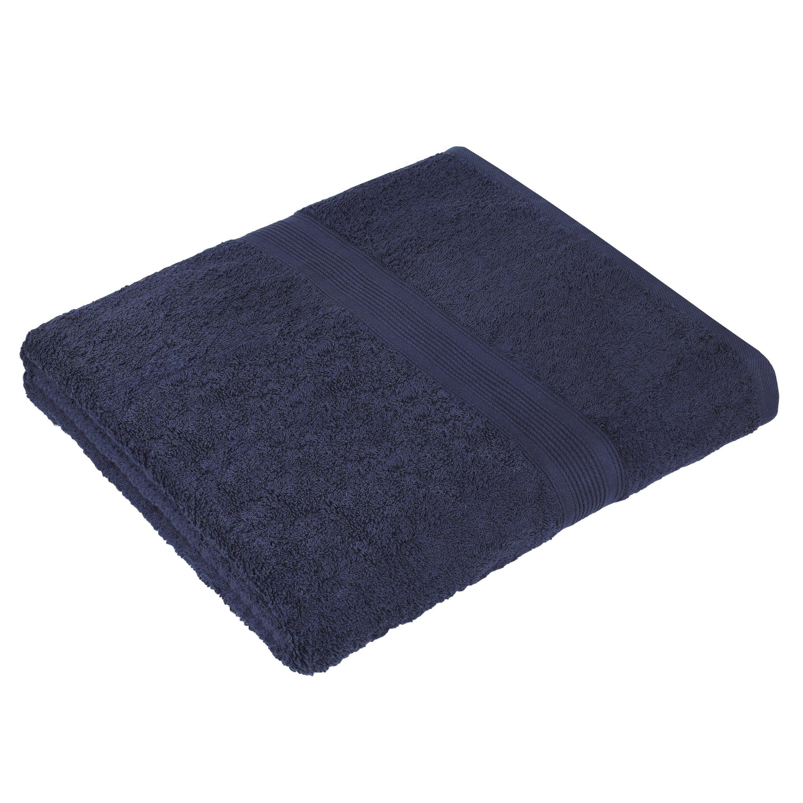 blau 50 Handtuch Handtücher 8X Handtücher (8er-Set), 100% 500gsm (8-St), Navy mit 100cm, Frottier NatureMark x Aufhänger, Baumwolle