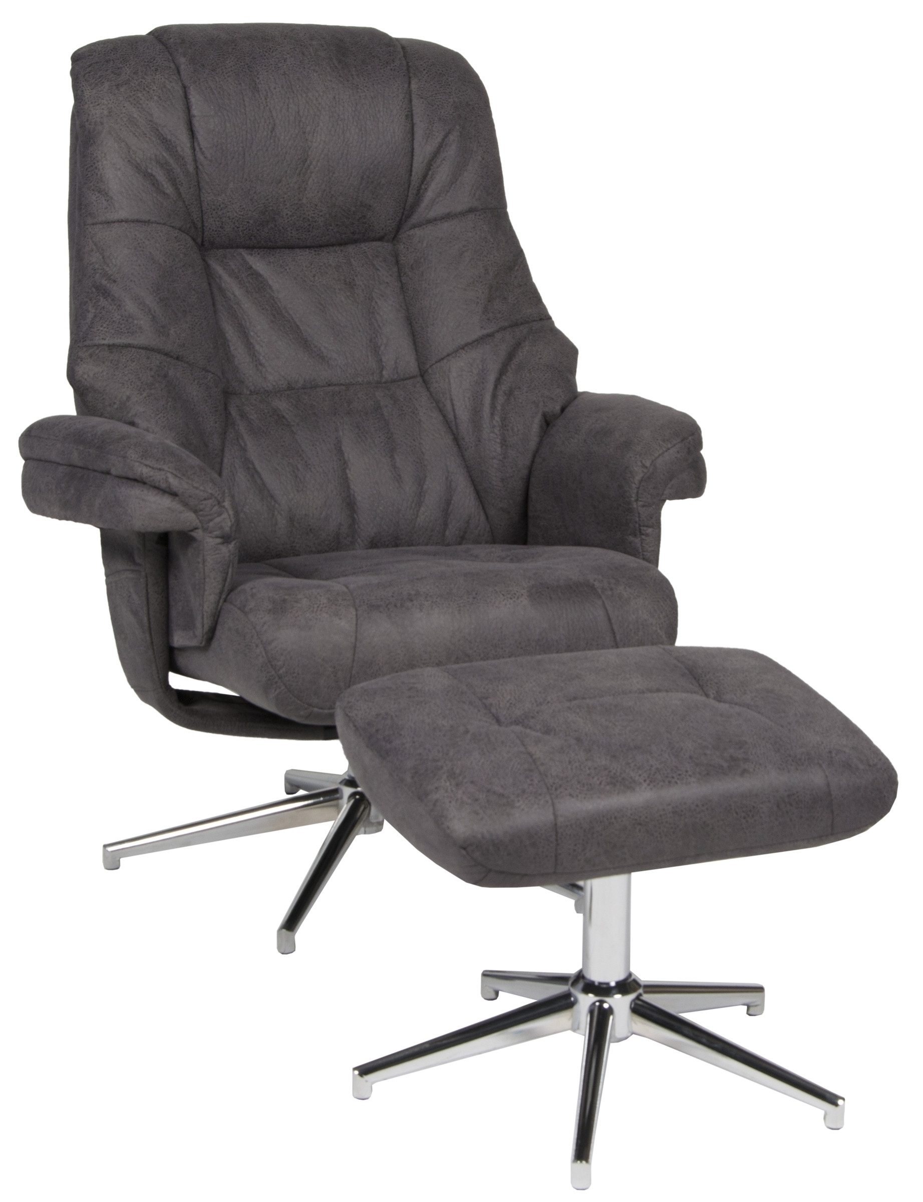 Duo Collection Relaxsessel Burnaby, (2-teilig) inkl. Hocker, Relaxfunktion, anthrazit - 82x99x90 (BxHxT)