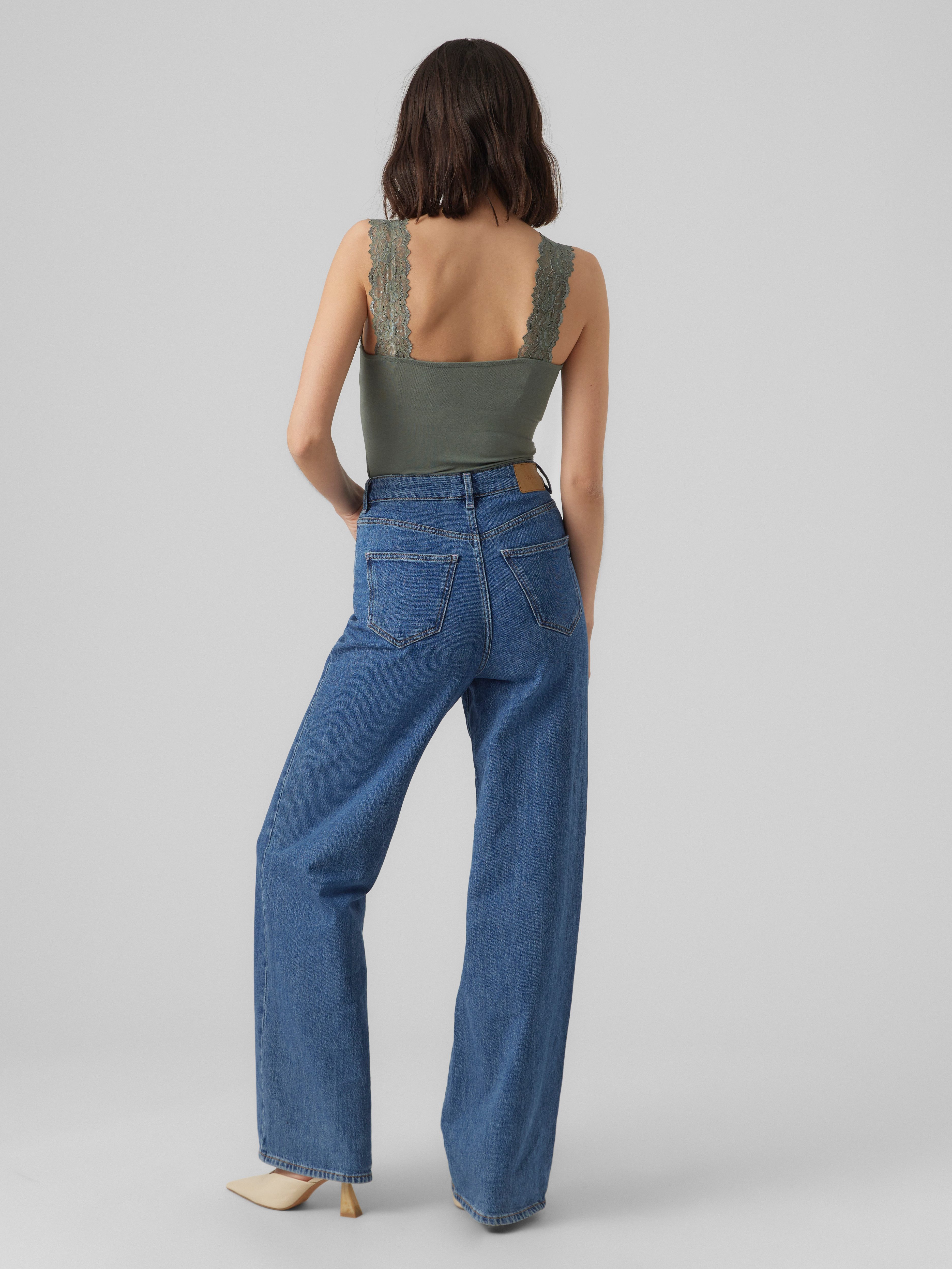 Vero Moda Trägertop VMROSA SL TOP JRS NOOS Viskosemischung, Spitzen Detail