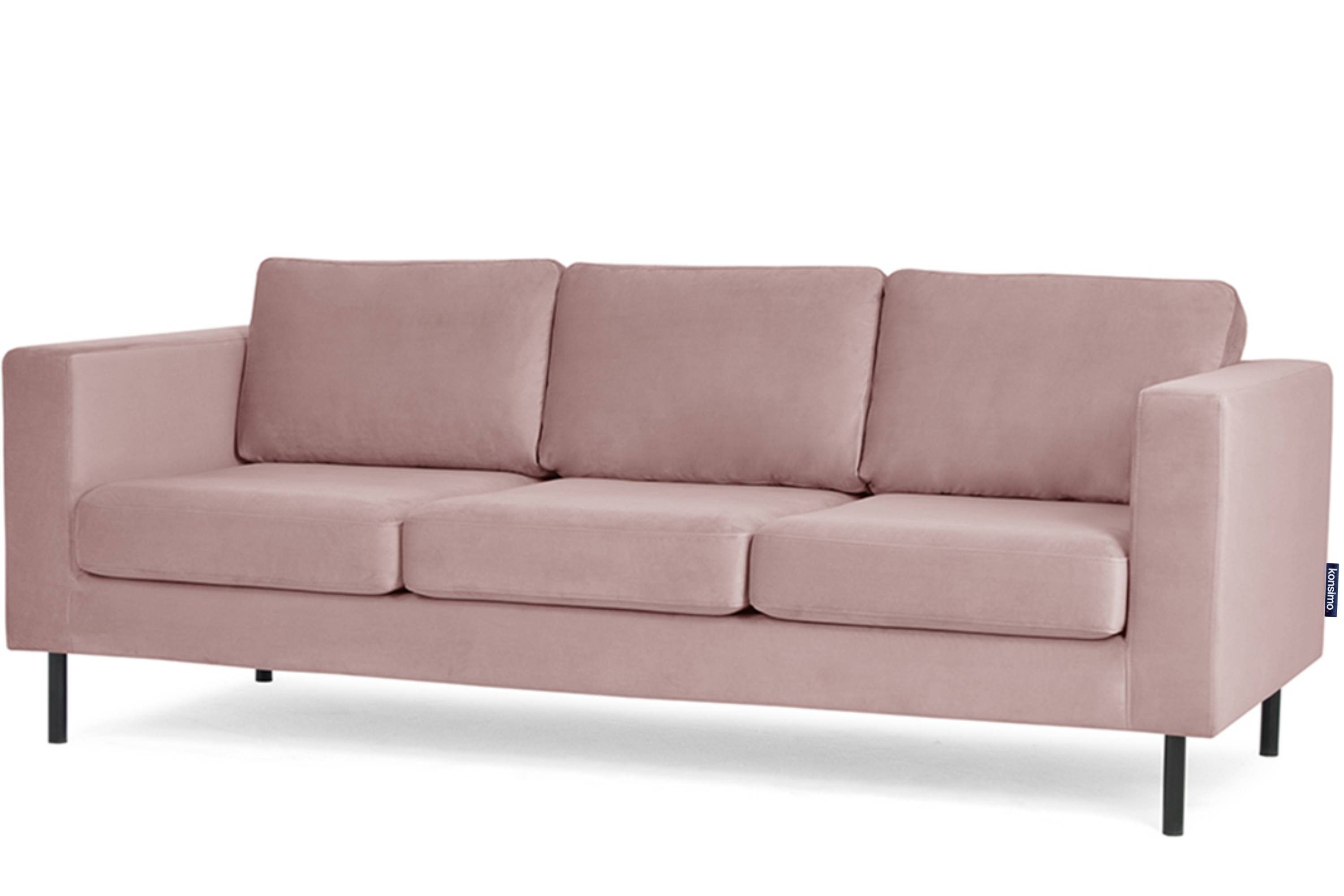 rosa Design Sofa 3-Sitzer Konsimo universelles rosa Personen, rosa TOZZI 3 Beine, | hohe |