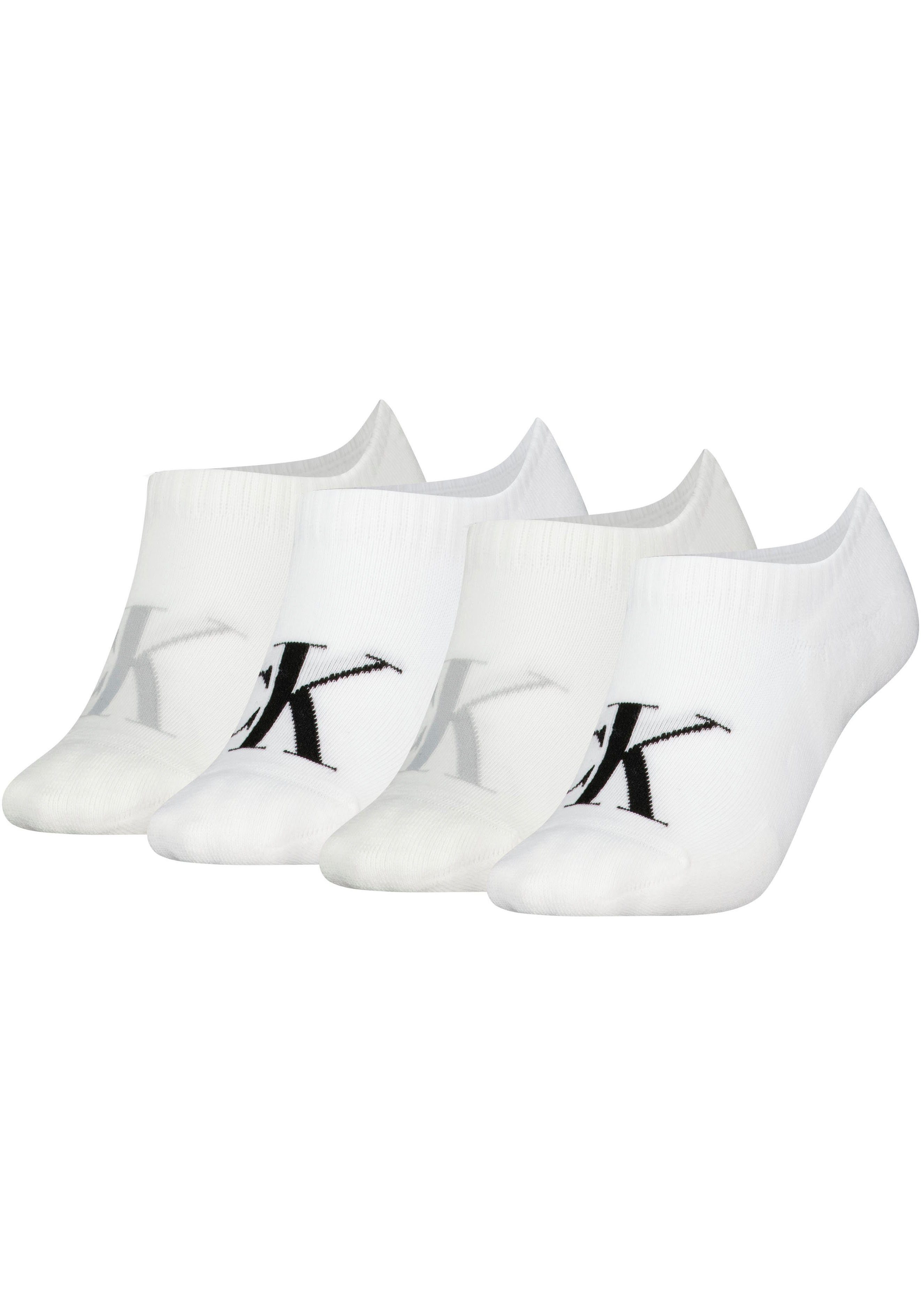 WOMEN (Packung, Logo FOOTIE Klein white/black Calvin Jeans Füßlinge CKJ mit eingestricktem 4-Paar)